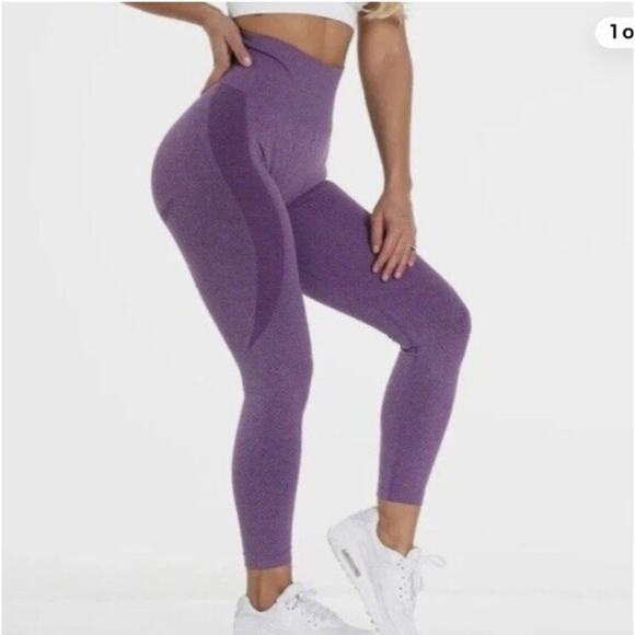 NVGTN Purple Contour Seamless Leggings Sz M - Picture 1 of 7